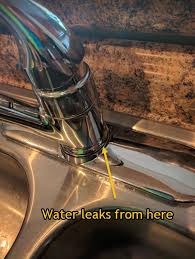 This problem is most likely caused by a broken cartridge, a moen 1225b cartridge is used to replaced it. How To Fix A Small Faucet Leak At The Base Home Improvement Stack Exchange