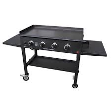 Portable Gas Grill W Griddle Cooking Station Steel Hot Plate Push Button Wheels Griddle Cooking Propane Gas Grill Outdoor Bbq