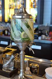 Absinthe Fontaine The Antique Style Absinthe Tower Contains Mint Leaves Peeled Cucumber Skin Slices Of Lemon And Filled W Restaurant Bar Restaurant Dining
