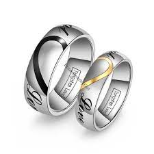 Lovers Matching Heart Tungsten Carbide Real Love Men S Women S Wedding Rings Mens Wedding Bands Tungsten Cheap Mens Wedding Bands Rings For Men