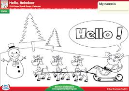 Free Hello Reindeer Worksheet Color From Super Simple Learning Christmas Worksheets Christmas Coloring Pages Christmas Colors