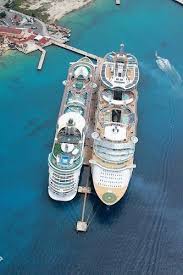 Freedom Of The Seas Vs Allure Of The Seas Oasis Of The Seas Freedom Of The Seas Docked In Cozumel Mexico The Colors And Angles Of The Ships I Carribean Cruise Caribbean Cruise Line Caribbean Cruise