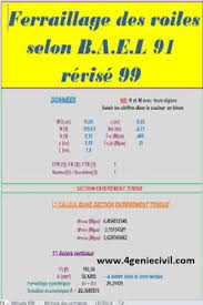 Ferraillage Des Voiles Selon Bael 91 Sur Une Feuille Excel Lecture De Plan Genie Civil Calcul Beton
