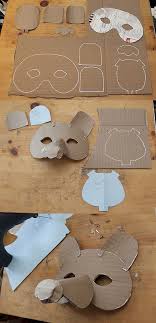 Making A Simple Mask 2 Cardboard Mask Cardboard Art Mask For Kids