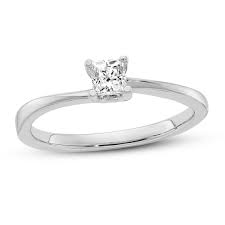 Jared Diamond Solitaire Engagement Ring 1 4 Ct Tw Princess 14k White Gold Shefinds