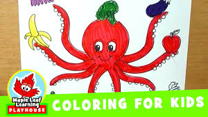 Fun coloring pages, color posters, worksheets, and handwriting practice. Octopus Coloring Page For Kids Maple Leaf Learning Playhouse Youtube