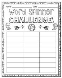 Word Work Word Spinner Challenge Word Spinner Word Work Free Classroom Printables