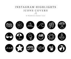 Stationery and creative equipment ad in black and white music and recording icons on black Instagram Story Highlights Covers Summer Iconos De Etsy Story Highlights Summer Instagram Instagram Highlight Icons