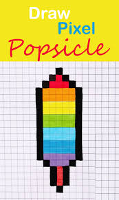 Learn How To Draw A Rainbow Popsicle With Pixels Easy Step By Step Art Tutorial Bead Pattern Pixelart Pixel Art Tutorial Pixel Drawing Pixel Art Pattern
