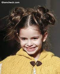 Messy Double Bun Hairstyle For Little Girls Kids Hairstyles Bun Hairstyles Little Girl Hairstyles