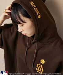 パーカー MLB × MARY QUANT/エムエルビー × マリークワント MLB×MARY QUANT EMBROIDERY SWEAT HOOD