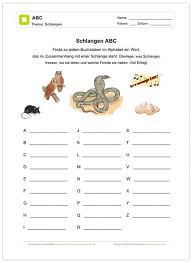 Ein Kostenloses Arbeitsblatt Zum Thema Schlangen Auf Dem Die Schuler Zu Jedem Buchstaben Im Abc E Mit Bildern Kostenlose Arbeitsblatter Arbeitsblatter Unterrichtsmaterial