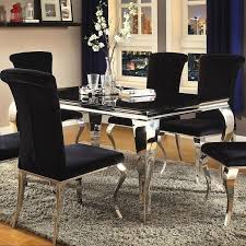 Carone Rectangular Dining Table Diningroom Dining Table Black Rectangular Dining Table Steel Dining Table