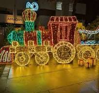 christmas led lights train