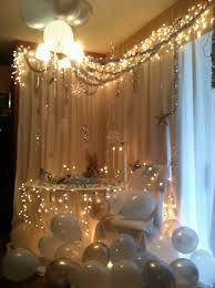 If you are also crazy for parties and fun then you are at the right corner of the web. Sheets And Christmas Lights Made All The Difference 25th Wedding Anniversary Party Wedding Anniversary Party Prom Theme