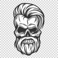 Hipster Skull Stock Photography Illustration Vector Hair Handsome Skull Png Hipster Art Beard Black And Photography Illustration Skull Beard Beard Vector
