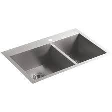 Ruvati double bowl kitchen sink at amazon. Kohler Vault 3823 1 Na Stainless Steel Offset Double Bowl Kitchen Sink