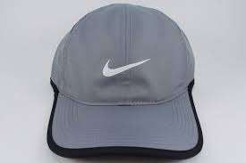 Details About Nike Feather Light Dri Fit Adjust Cap Hat Gray White Black Training Swoosh Men