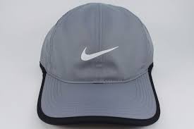 details about nike feather light dri fit adjust cap hat gray white black training swoosh men