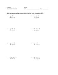 From algebra 2 answer key to the quadratic formula, we have got every part discussed. Algebra I Solving Systems Of Equations With Substitution Worksheet Free