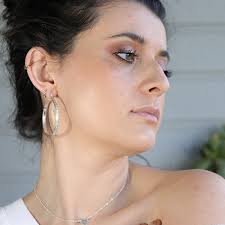 Sterling Silver Oval Hoops Large, 2 Inch Patterned Silver Hoop Earrings,  Big Sterling Silver Patterned Flower Hoop Earrings, Sister Gift