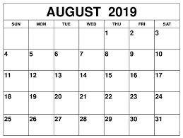 August 2019 Calendar Printable Editable For Pinterest And Word Monthly Calendar Printable Printable Calendar Template Editable Calendar
