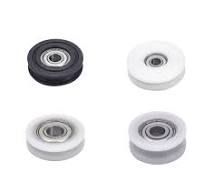 15/35/50mm Dia U-Groove Nylon Pulley Wheel Rail Ball Bearing Embedded  Guiding