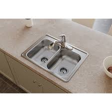 w double basin drop in kitchen sink