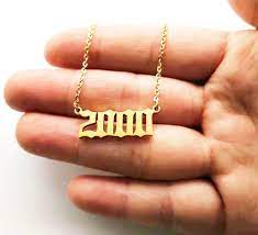 Number Necklace With Special Year 2000 Number Necklace Purple Jewelry Necklace