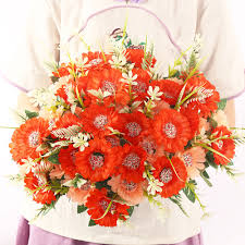 Check spelling or type a new query. 7 Heads Daisy Flowers Bouquet Single Branch Sun Flower Artificial Gerbera Flower Silk Holding Flowers For Wedding Party Decor Buy At The Price Of 1 16 In Aliexpress Com Imall Com