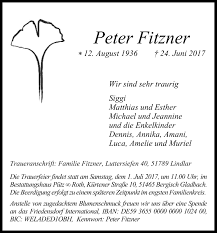 Check spelling or type a new query. Traueranzeigen Von Peter Fitzner Wirtrauern