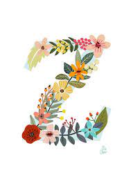 poster z monogram letter typography etsy アートプリント モノグラムの文字 花文字