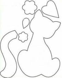 Molde Para Hacer Almohadas En Forma De Gatito Manualidades Embroidery Patterns Sewing Projects For Beginners Cat Applique