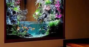 Team Scaperz On Instagram How Much Would You Like To Have This In Your Livingroom Via Aquascapenl All Wall Aquarium Aquarium Decorations Home Aquarium