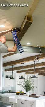Decorate Your Kitchen Ceiling With These Clever Faux Wood Beams Diyhomedecor Woodproject Kitchencei Diy Kitchen Decor Rustic Kitchen Decor Home Remodeling