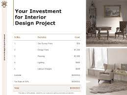 Your Investment For Interior Design Project Cost Ppt Powerpoint Slides Powerpoint Design Template Sample Presentation Ppt Presentation Background Images