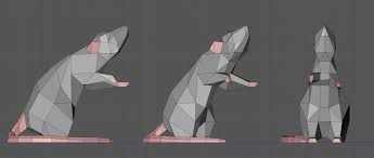 Low Poly Mouse In Standing Position 3d Print Model In 2020 Low Poly Low Poly Character Low Poly Art