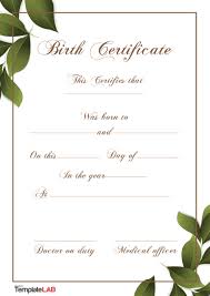 Birth certificates are records ma. 15 Birth Certificate Templates Word Pdf á… Templatelab