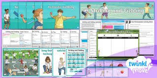 Striking/fielding games are activities in which players score points by striking an object and running to designated playing areas or prevent opponents from a form of vertical or underarm striking is a more advanced level of striking and is a key movement pattern for sports such as golf or field hockey. Unit Pack Year 3 Pe Striking Fielding Lesson