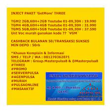 Meliputi semua operator telekomunikasi seluler di indonesia, mulai paket internet telkomsel flash, data bulk (simpati dan kartu as), indosat yang bisa digunakan untuk mengisi kuota. Inject Paket Getmore Three Distributor Dan Agen Server Pulsa Murah All Operator 2020