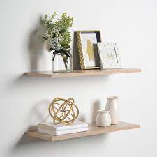 Delta Cycle Home Light Oak 24 In L X 8 In D Wood Floating Shelf Lowes Com In 2021 Floating Shelves Wood Floating Shelves Floating Shelves Living Room