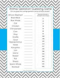 How To Play Animal Gestation Baby Shower Guessing Game Versoma