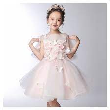 Questo vestito ha un disegno di ricamo in pizzo 3d, c'è una bella prua dietro. Vestiti Cerimonia Bimba 4 Anni