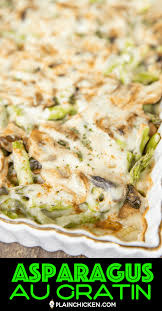 Asparagus And Mushroom Au Gratin So Easy And Tastes Great Asparagus And Mushrooms Topp In 2020 Asparagus Recipes Baked Au Gratin Recipes Asparagus Casserole Recipes