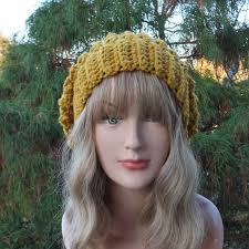 Mustard Crochet Hat, Womens Slouchy Beanie, Oversized Slouch Beanie, Chunky  Hat, Yellow Slouchy Hat, Winter Hat, Slouch Hat