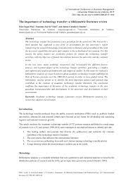 Pdf The Importance Of Technology Transfer A Bib Liometric Literature Review