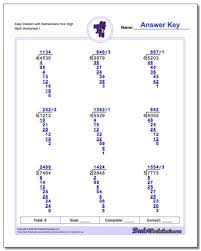 Long Division Worksheets With Answer Keys That Show Steps Versions With And Without Remainders Division Worksheets Long Division Worksheets Math Worksheet