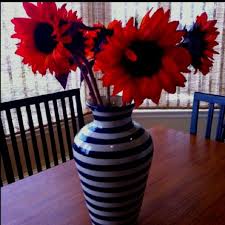 Black And White Striped Vase Next Large Blue Striped Vase Emilia Ceramics Striped Vase Vase Ceramics