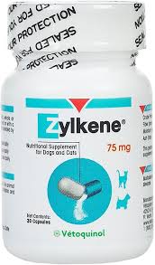 Vetoquinol Zylkene Behavior Support Capsules Small Dog Cat Supplement 75 Mg 30 Count