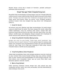 Berusaha agar tidak melakukan peminjaman agar tidak merasa kesulitan pada saat melakukan pembayaran nanti. Terkini Empat Tips Agar Tidak Iri Kepada Orang Lain Brainly